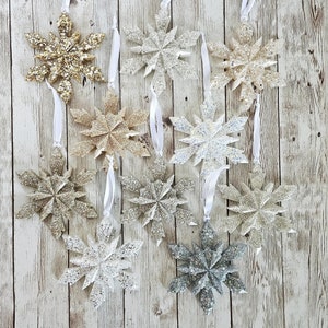 Metallic Mix Glitter Snowflake Ornament