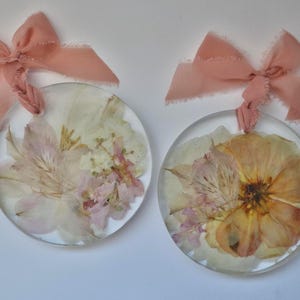 SALE! Custom Wedding Bouquet Preservation Ornament: 4" Dried Flower Resin Keepsake