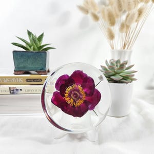 Fern Leaf Peony Resin Paperweight: Forever Flower Ornament
