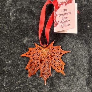 Real Sugar Maple Leaf Ornaments Dipped In Iridescent Copper Real Dipped Leaves Christmas Ornaments Iridescent Leaf Ornaments Sugar Maple eaf