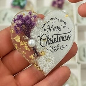 Resin Christmas Magnets Ornament, Custom Holiday Keepsake, Personalized Gift, Festive Tree Decoration, Unique Resin Art, Stocking Gift 2