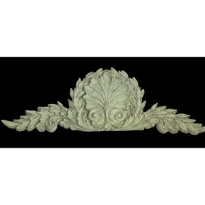 Decorative Cast Resin Green Wall Plaque With Ornate Botanical Leaf Design 24" Wide